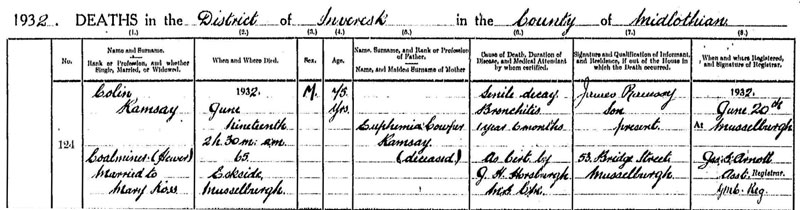 Death of Colin Ramsay