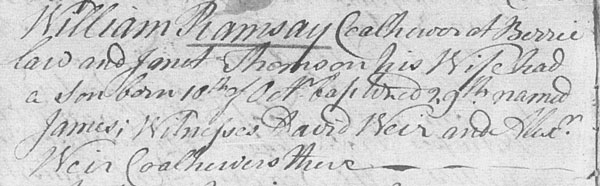 Birth of James Ramsay 10 Oct 1876 in Dunfermline