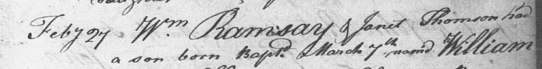 Birth of John Ramsay 27 Feb 1790 in Torryburn