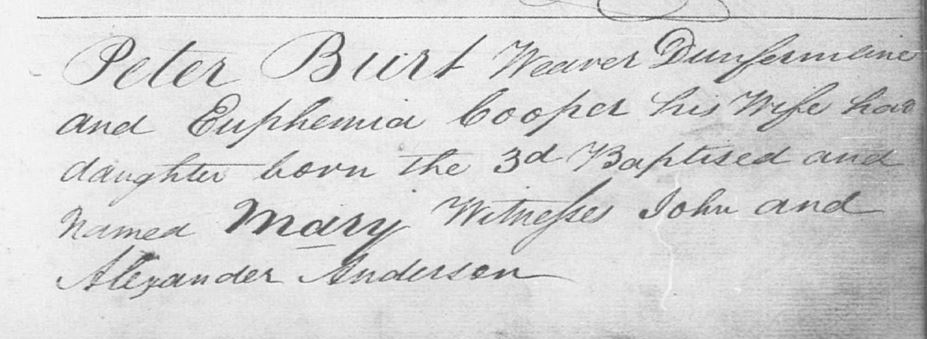 Euphans Burt baptised 9 Jul 1815