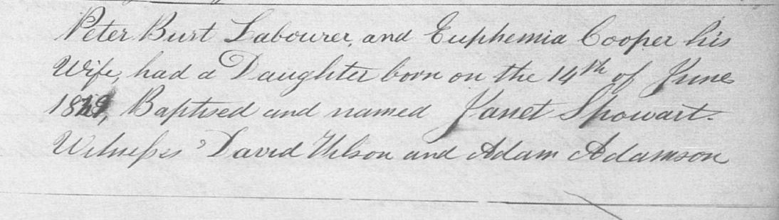 Euphans Burt baptised 9 Jul 1815