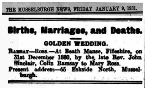 Golden wedding anniversary of Colin Neal and Mary Hunter Ross