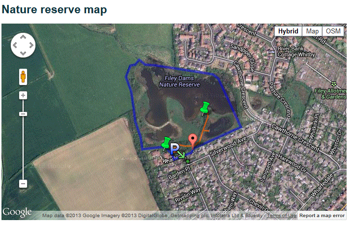 Filey Dams Site Map